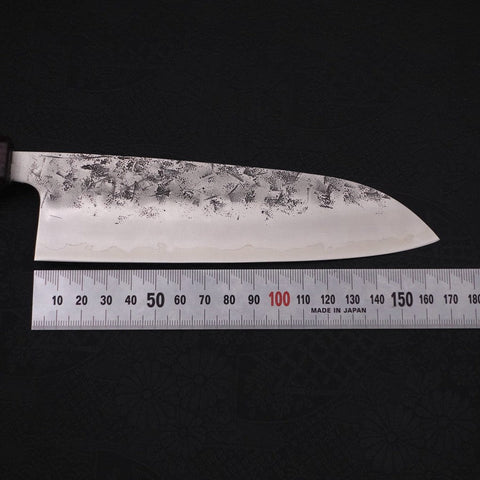 Santoku SLD Nashiji Washi Purple Urushi Handle 165mm (6.5”)-[Musashi]-[Japanese-Kitchen-Knives]
