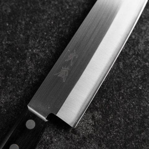 Santoku SLD Polished Western Black Handle 165mm (Tsuba Nashi) (6.5”)-[Musashi]-[Japanese-Kitchen-Knives]