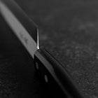 Santoku SLD Polished Western Black Handle 165mm (Tsuba Nashi) (6.5”)-[Musashi]-[Japanese-Kitchen-Knives]