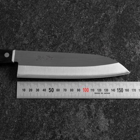 Santoku SLD Polished Western Black Handle 165mm (Tsuba Nashi) (6.5”)-[Musashi]-[Japanese-Kitchen-Knives]