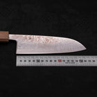 Santoku SLD Wave Nickel Damascus White Urushi Handle 165mm (6.5”)-[Musashi]-[Japanese-Kitchen-Knives]
