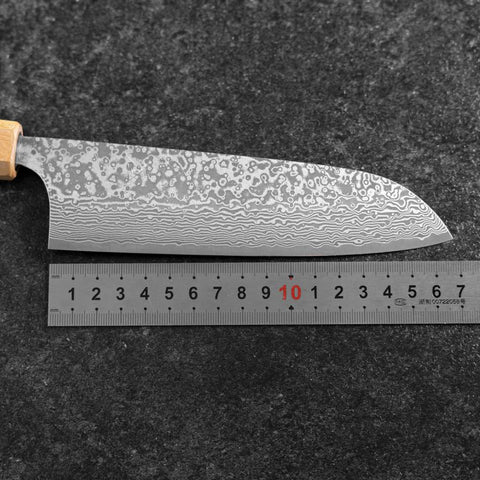 Santoku SPG-Strix Damascus Shitan Handle 165mm (6.5”)-[Musashi]-[Japanese-Kitchen-Knives]