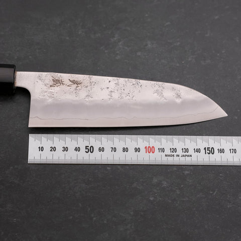 Santoku Silver Steel #3 Nashiji Buffalo Magnolia Handle 165mm (6.5”)-[Musashi]-[Japanese-Kitchen-Knives]