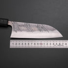 Santoku Silver Steel #3 Nashiji Damascus Black Ishime Urushi Handle 165mm (6.5”)-[Musashi]-[Japanese-Kitchen-Knives]