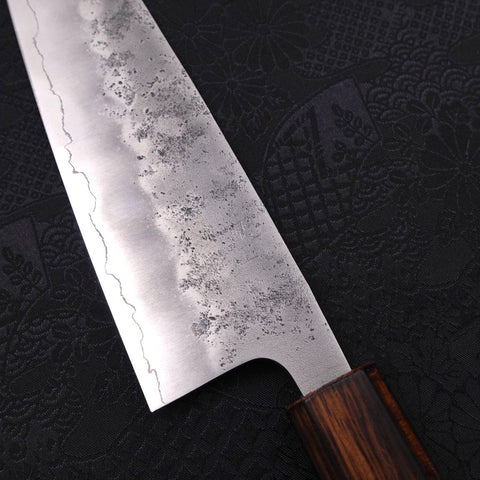 Santoku Silver Steel #3 Nashiji Sumi Urushi Handle 165mm (6.5”)-[Musashi]-[Japanese-Kitchen-Knives]