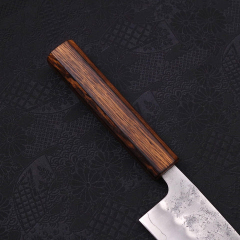 Santoku Silver Steel #3 Nashiji Sumi Urushi Handle 165mm (6.5”)-[Musashi]-[Japanese-Kitchen-Knives]