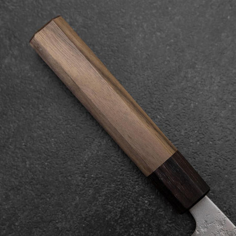 Santoku Silver Steel #3 Nashiji Walnut Handle 165mm (6.5”)-[Musashi]-[Japanese-Kitchen-Knives]