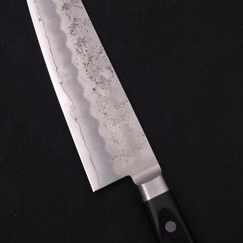 Santoku Silver Steel #3 Nashiji Western Black Handle 180mm (7”)-[Musashi]-[Japanese-Kitchen-Knives]