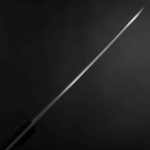 Santoku Silver Steel #3 Nashiji Western Black Handle 180mm (7”)-[Musashi]-[Japanese-Kitchen-Knives]