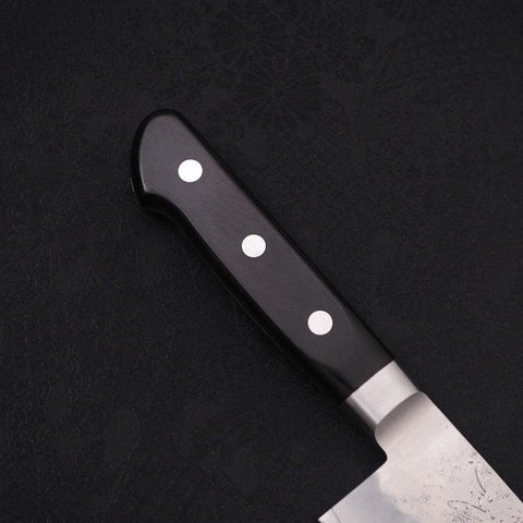 Santoku Silver Steel #3 Nashiji Western Black Handle 180mm (7”)-[Musashi]-[Japanese-Kitchen-Knives]