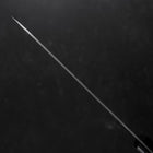 Santoku Silver Steel #3 Nashiji Western Purple Handle 180mm (Tsuba-Nashi) (7”)-[Musashi]-[Japanese-Kitchen-Knives]