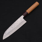 Santoku Silver Steel #3 Nashiji Zelkova Handle 165mm (6.5”)-[Musashi]-[Japanese-Kitchen-Knives]