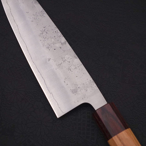 Santoku Silver Steel #3 Nashiji Zelkova Handle 165mm (6.5”)-[Musashi]-[Japanese-Kitchen-Knives]