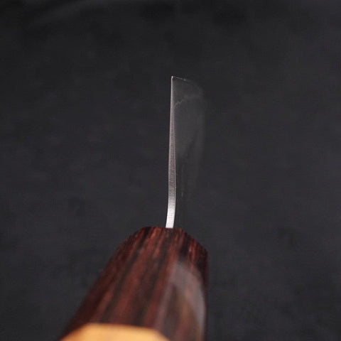 Santoku Silver Steel #3 Nashiji Zelkova Handle 165mm (6.5”)-[Musashi]-[Japanese-Kitchen-Knives]