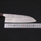 Santoku Silver Steel #3 Nashiji Zelkova Handle 165mm (6.5”)-[Musashi]-[Japanese-Kitchen-Knives]