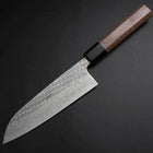 Santoku Silver Steel #3 Nawame Damascus Buffalo Walnut Handle 165mm (6.5”)-[Musashi]-[Japanese-Kitchen-Knives]