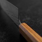 Santoku Silver Steel #3 Nawame Damascus Oak Handle 165mm (6.5”)-[Musashi]-[Japanese-Kitchen-Knives]
