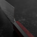 Santoku Silver Steel #3 Nawame Damascus Purple Urushi Handle 165mm (6.5”)-[Musashi]-[Japanese-Kitchen-Knives]