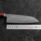 Santoku Silver Steel #3 Nawame Damascus Purple Urushi Handle 165mm (6.5”)-[Musashi]-[Japanese-Kitchen-Knives]