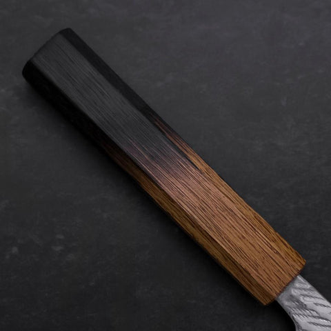 Santoku Silver Steel #3 Nawame Damascus Yaki Urushi Handle 165mm (6.5”)-[Musashi]-[Japanese-Kitchen-Knives]