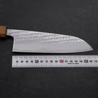 Santoku Silver Steel #3 Nawame Damascus Yaki Urushi Handle 165mm (6.5”)-[Musashi]-[Japanese-Kitchen-Knives]