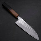 Santoku Silver Steel #3 Nawame Damascus Yaki Urushi Handle 165mm (6.5”)-[Musashi]-[Japanese-Kitchen-Knives]