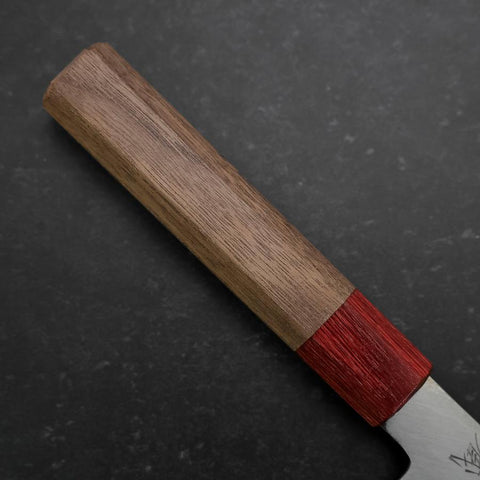 Santoku Silver Steel #3 Polished Walnut Handle 165mm (6.5”)-[Musashi]-[Japanese-Kitchen-Knives]