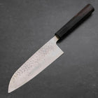 Santoku Silver Steel #3 Tsuchime Damascus Buffalo Ebony Handle 170mm (6.7”)-[Musashi]-[Japanese-Kitchen-Knives]