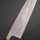 Santoku Silver Steel #3 Tsuchime Damascus Buffalo Ebony Handle 170mm (6.7”)-[Musashi]-[Japanese-Kitchen-Knives]