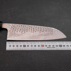 Santoku Silver Steel #3 Tsuchime Damascus Buffalo Ebony Handle 170mm (6.7”)-[Musashi]-[Japanese-Kitchen-Knives]