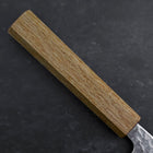 Santoku Silver Steel #3 Tsuchime Damascus Oak Handle 170mm (6.7”)-[Musashi]-[Japanese-Kitchen-Knives]