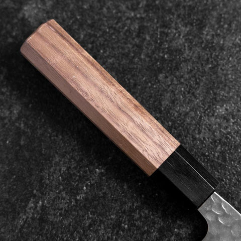 Santoku Silver Steel #3 Tsuchime Damascus Walnut Handle 170mm (6.7”)-[Musashi]-[Japanese-Kitchen-Knives]