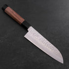 Santoku Silver Steel #3 Tsuchime Damascus Walnut Handle 170mm (6.7”)-[Musashi]-[Japanese-Kitchen-Knives]