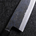 Santoku Stainless Clad Blue Steel #2 Kurouchi Green Urushi Handle 165mm (6.5”)-[Musashi]-[Japanese-Kitchen-Knives]