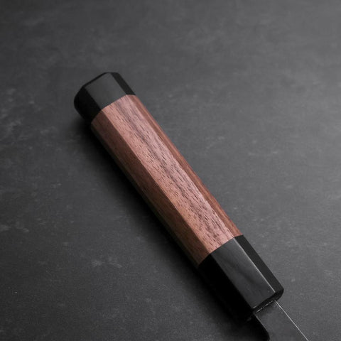 Santoku Stainless Clad Blue Steel #2 Kurouchi Walnut Handle 165mm (6.5”)-[Musashi]-[Japanese-Kitchen-Knives]