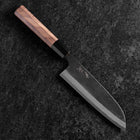 Santoku Stainless Clad Blue Steel #2 Kurouchi Walnut Handle 165mm (6.5”)-[Musashi]-[Japanese-Kitchen-Knives]