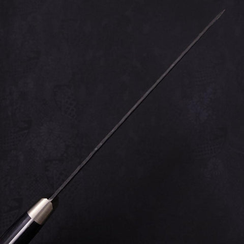 Santoku Stainless Clad Blue Super Kurouchi Tsuchime Western Handle Black 180mm (7”)-[Musashi]-[Japanese-Kitchen-Knives]