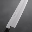 Santoku Stainless Clad Blue Super Polished Buffalo Ebony Handle 140mm (5.5”)-[Musashi]-[Japanese-Kitchen-Knives]