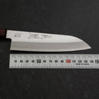 Santoku Stainless Clad Blue Super Polished Western Black Red Handle 140mm (5.5”)-[Musashi]-[Japanese-Kitchen-Knives]