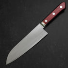 Santoku Stainless Clad Blue Super Polished Western Black Red Handle 165mm (6.5”)-[Musashi]-[Japanese-Kitchen-Knives]