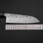 Santoku Sweden Stainless Steel Nashiji Washi Damascus Dark Blue Urushi Handle 165mm (6.5”)-[Musashi]-[Japanese-Kitchen-Knives]