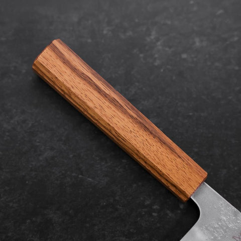 Santoku Sweden Stainless Steel Nashiji Washi Oak Handle 165mm (6.5”)-[Musashi]-[Japanese-Kitchen-Knives]