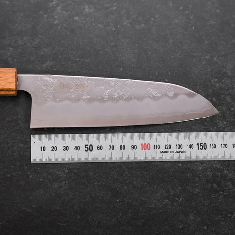 Santoku Sweden Stainless Steel Nashiji Washi Oak Handle 165mm (6.5”)-[Musashi]-[Japanese-Kitchen-Knives]