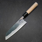 Santoku V-Toku Kurouchi Damascus Buffalo Magnolia Handle 170mm (6.7”)-[Musashi]-[Japanese-Kitchen-Knives]