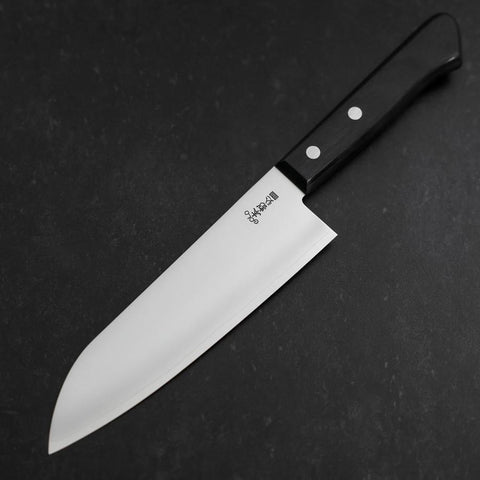 Santoku VG-1 Polished Dark Blue Western Handle 165mm (6.5”)-[Musashi]-[Japanese-Kitchen-Knives]
