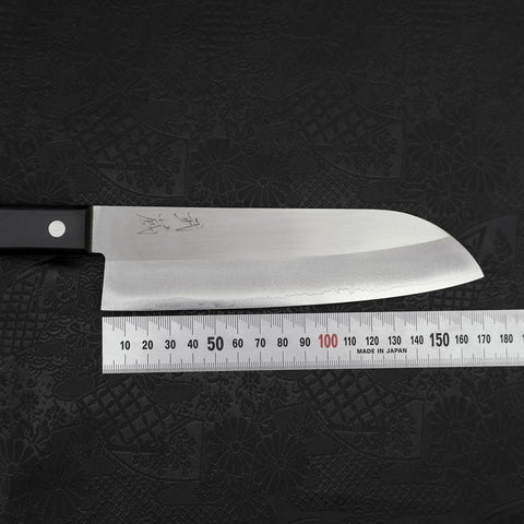 Santoku VG-1 Polished Western Black Handle 170mm (Tsuba Nashi) (6.7”)-[Musashi]-[Japanese-Kitchen-Knives]