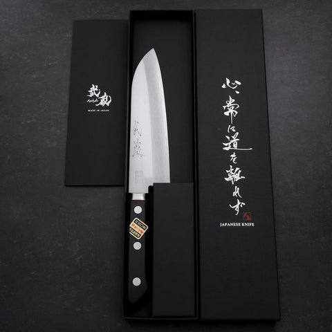 Santoku VG-1 Polished Western Copper Inlay Handle 170mm (6.7”)-[Musashi]-[Japanese-Kitchen-Knives]