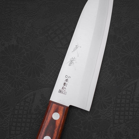 Santoku VG-1 Polished Western Mahogany Handle 140mm (5.5”)-[Musashi]-[Japanese-Kitchen-Knives]