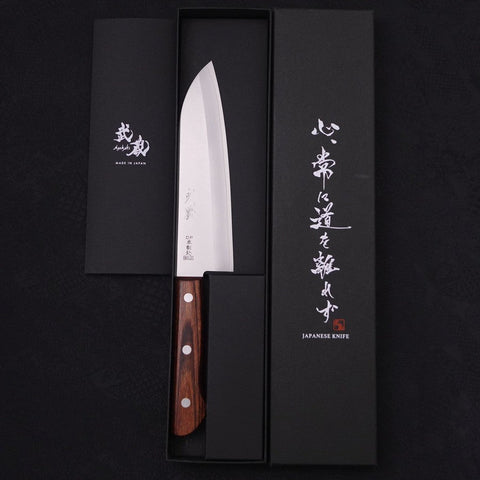 Santoku VG-1 Polished Western Mahogany Handle 165mm (6.5”)-[Musashi]-[Japanese-Kitchen-Knives]