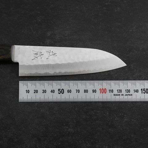 Santoku VG-1 Tsuchime Western Brown Mahogany Handle 130mm (Tsuba Nashi) (5.1”)-[Musashi]-[Japanese-Kitchen-Knives]